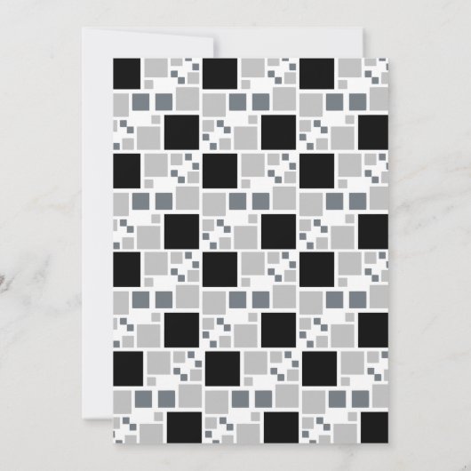 黒ユニーク灰色デジタルフレームコーナー誕生日 招待状 (裏面)