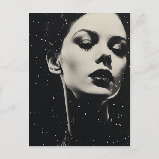 黒ユニーク白の天女 ポストカード (正面)