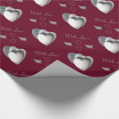 黒ユニーク白の愛ハート ラッピングペーパー (角)