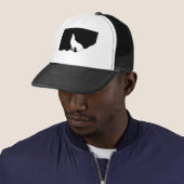 黒ユニーク白アートウルフポップ・アートのシルエット キャップ (インサイチュ)