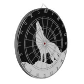 黒ユニーク白アートウルフポップ・アートのシルエット ダーツボード (正面左)