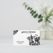 黒ユニーク白エンジェルとバラタトゥーアーティスト 名刺 (スタンド正面)