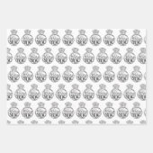 黒ユニーク白ブライダル |ウェディングシャワー ラッピングペーパーシート (正面)