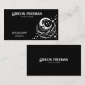 黒ユニーク白ムーンスターズTattoo Artist 名刺 (正面/裏面)