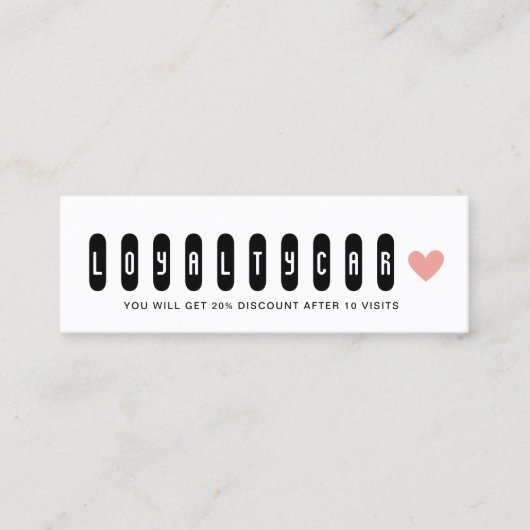 黒ユニーク白美しいサロンピンクハート ロイヤリティカード (正面)