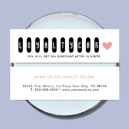 黒ユニーク白美しいサロンピンクハート ロイヤリティカード