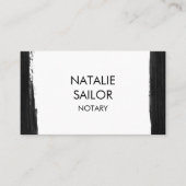 黒ユニーク筆のミニマル公証 名刺 (正面)
