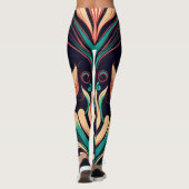 黒ユニーク花柄 レギンス (裏面)