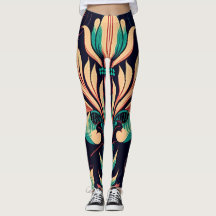 黒ユニーク花柄