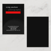 黒ユニーク赤灰色の写真用名刺 名刺 (正面/裏面)