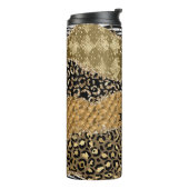 黒ユニーク金ゴールドアニマルプリント瑪瑙 タンブラー (回転左)