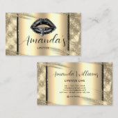 黒ユニーク金ゴールド化粧用メイクエレガントアップ 名刺 (正面/裏面)