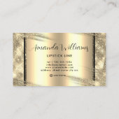 黒ユニーク金ゴールド化粧用メイクエレガントアップ 名刺 (裏面)