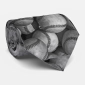 黒ユニーク魅力的・白の野球のネックタイ ネクタイ (ロール)