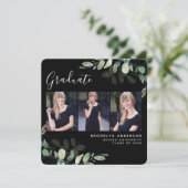 黒ユーカリ3写真卒業のお知らせ 案内状 (スタンド正面)