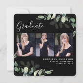 黒ユーカリ3写真卒業のお知らせ 案内状 (正面)