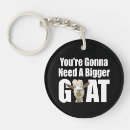 黒ユーモアのある背景の白ヤギ キーホルダー