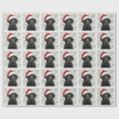 黒ラブのクリスマスギフト包装紙 ラッピングペーパー (フラット)