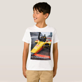 黒ラブパピー レーシングカーTシャツ 子供用 | Tシャツ