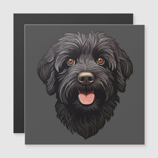 黒ラブラドゥードル犬 (正面/裏面)