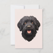 黒ラブラドゥードル犬 カード (正面)