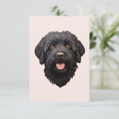 黒ラブラドゥードル犬 カード (スタンド正面)