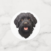 黒ラブラドゥードル犬 コンフェッティ (スモール正面)