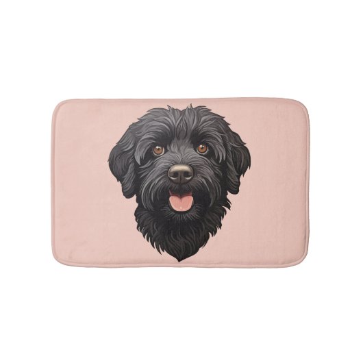 黒ラブラドゥードル犬 バスマット (正面)