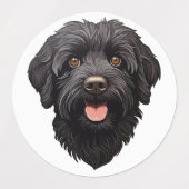 黒ラブラドゥードル犬 ラベル (デザイン1)