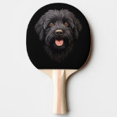 黒ラブラドゥードル犬 卓球ラケット (裏面)