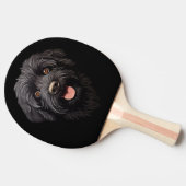 黒ラブラドゥードル犬 卓球ラケット (横)