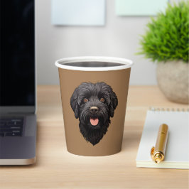 黒ラブラドゥードル犬 紙コップ