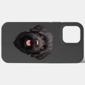 黒ラブラドゥードル犬 Case-Mate iPhoneケース (裏面 (横))