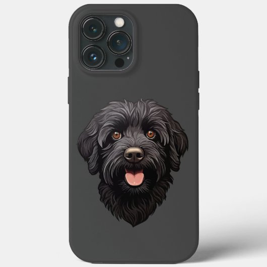 黒ラブラドゥードル犬 Case-Mate iPhoneケース (裏面)
