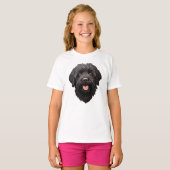 黒ラブラドゥードル犬 Tシャツ (正面フル)