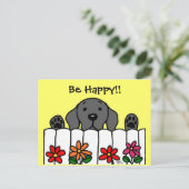 黒ラブラドールがあなたを見ている ポストカード (スタンド正面)