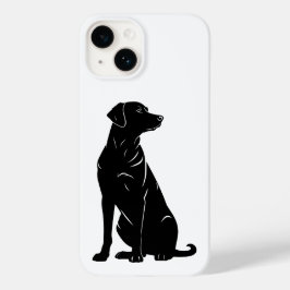 黒ラブラドールのシルエットイラスト Case-Mate iPhone 14ケース