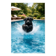 黒ラブラドールの子犬の飛び込み 