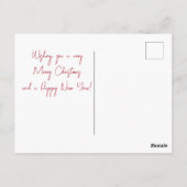 黒ラブラドールレトリエバードッグ入り雪はがき ポストカード (裏面)