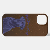 黒ラブラドール問題解決ブラウンギャラクシーケース iPhoneケース (裏面横)