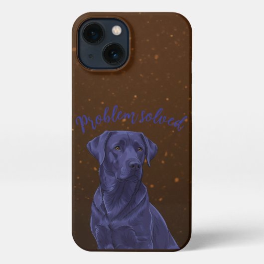 黒ラブラドール問題解決ブラウンギャラクシーケース iPhoneケース (裏面)