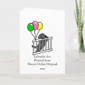 黒ラブラドール子犬の漫画 カード (裏面)