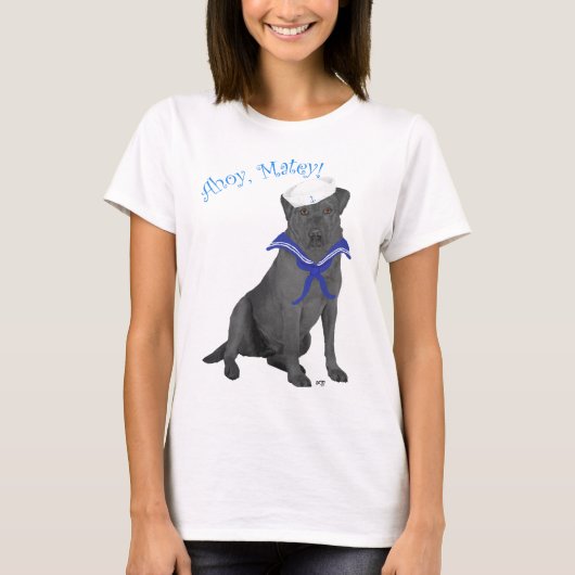 黒ラブラドール・レトリバー・セーラー Tシャツ (正面)