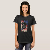 黒ラブラドール・レトリバー 7月4日 Tシャツ (正面フル)