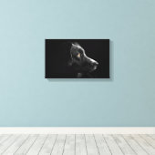 黒ラブラドールretrieverラップされたキャンバス キャンバスプリント (インサイチュ (ウッドフロア))