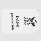 黒ラプター古代の恐竜の恐怖 ゴルフタオル (横)