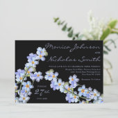 黒ラベエレガントンダーブルーフローラ結婚ズ 招待状 (スタンド正面)