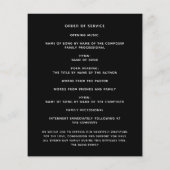 黒ラベンダー花模様写真葬儀プログラム (裏面)