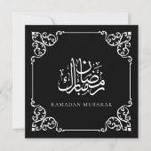 黒ラマエレガントダン華美カレムフレームのグリーティング シーズンカード (正面)