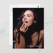 黒ランジェリーポストカード付きセクシーな女性モデル ポストカード (正面/裏面)